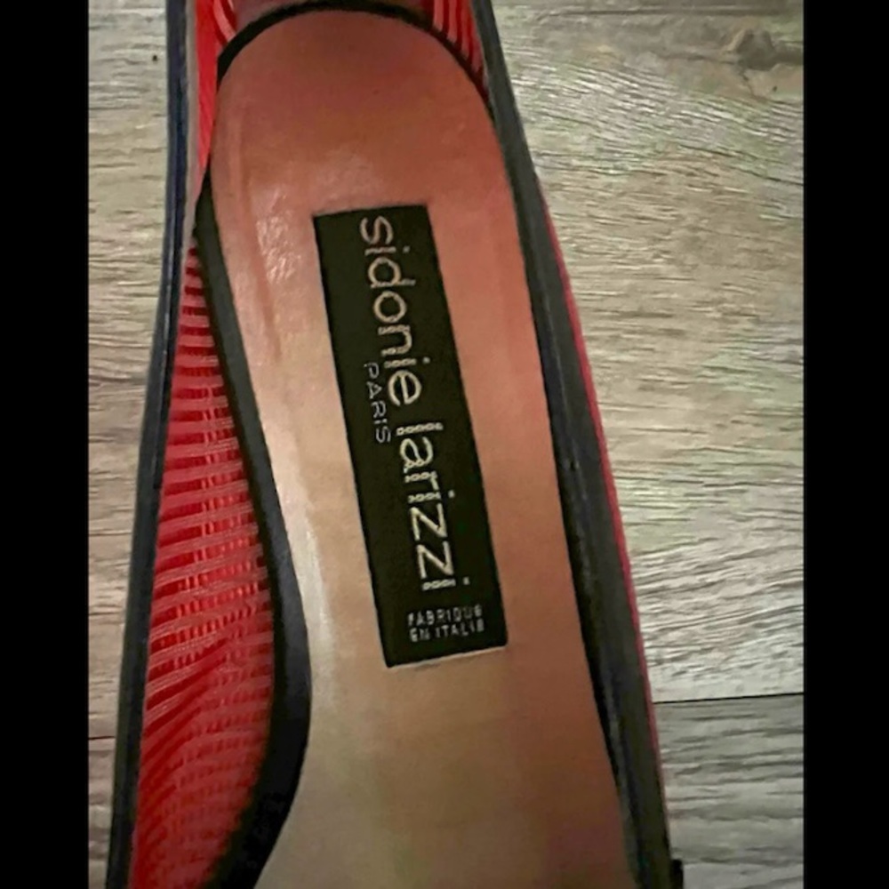 Vintage 80s rare designer shoes catwalk Paris / ladybug black and red - Picture 9 of 11
